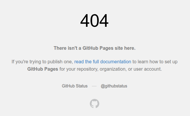 Screenshot of 404 error message.