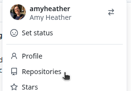 Screenshot of cursor hovering over the Repositories button.