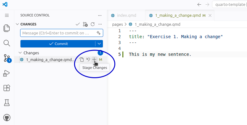 Screenshot of cursor hovering over the '+' button